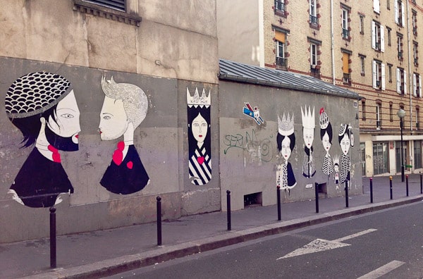 image paris ménilmontant rue roi et reine street art