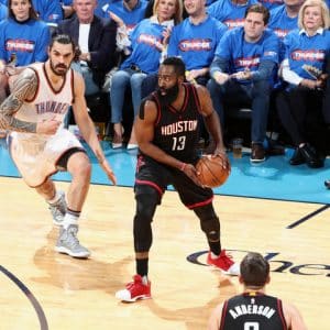 image James Harden Houston Rockets v Oklahoma City Thunde GAME 3 2017