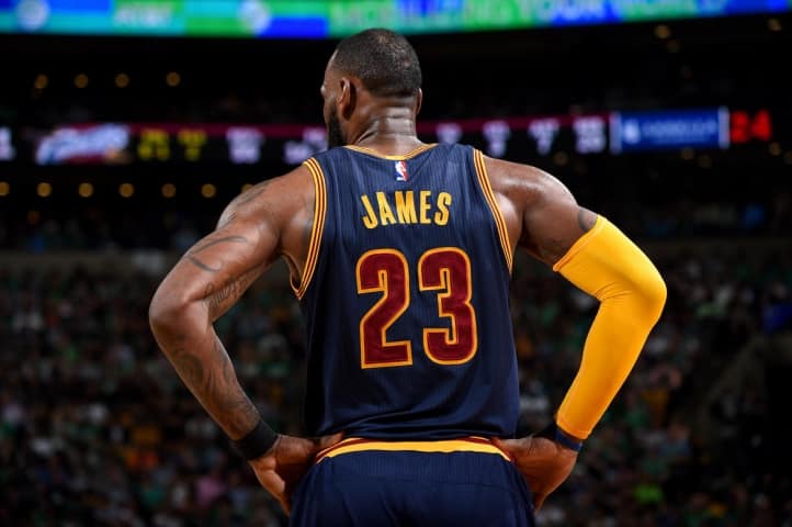 image Lebron James back cleveland cavaliers boston celtics game 1 playoffs 2017