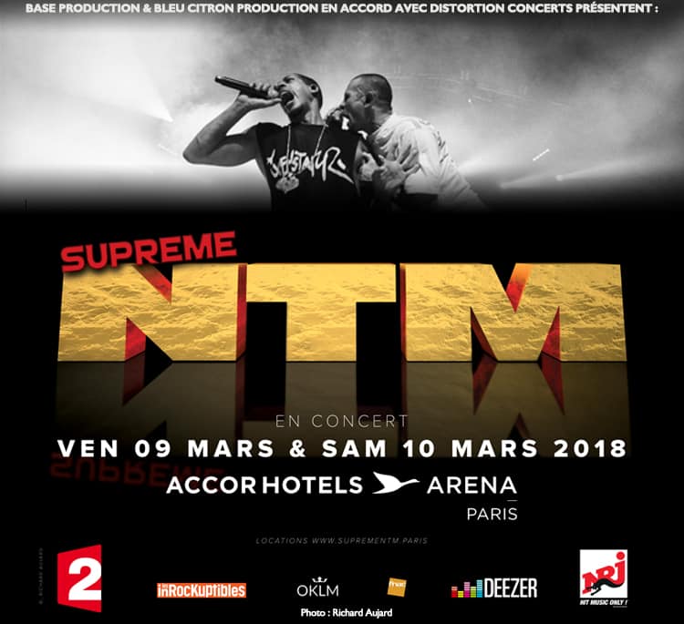 image affiche Supreme NTM concert Accor Hotel Arena Paris 09 et 10 mars 2018