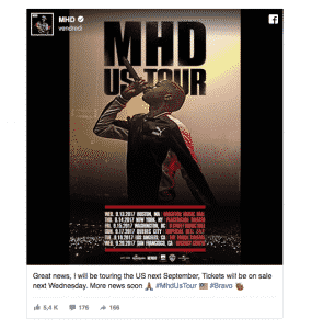 image MHD affiche tournée USA septembre 2017