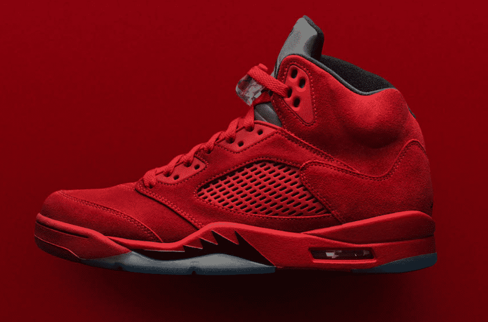 suede jordans red