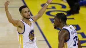 image curry durant warriors cavs game 2 finals 2017