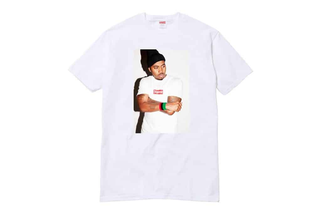 image t-shirt blanc Supreme collaboration Nas