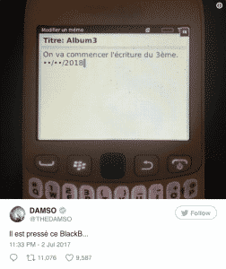image screen Twitter Damso confirme troisième album