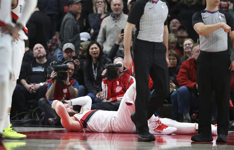 image nurkic blessure vs brooklyn