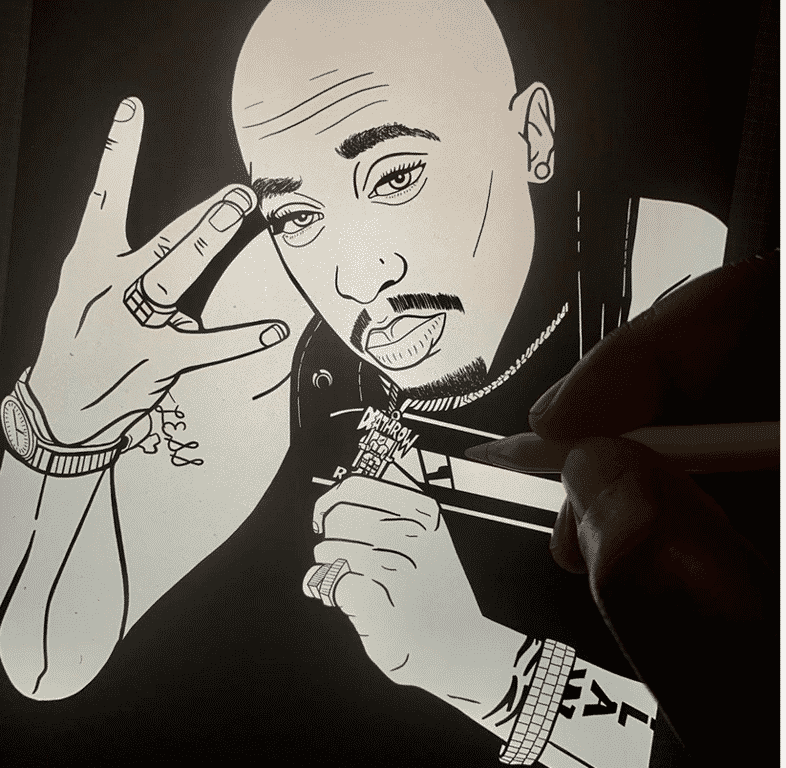 image tupac livre à colorier