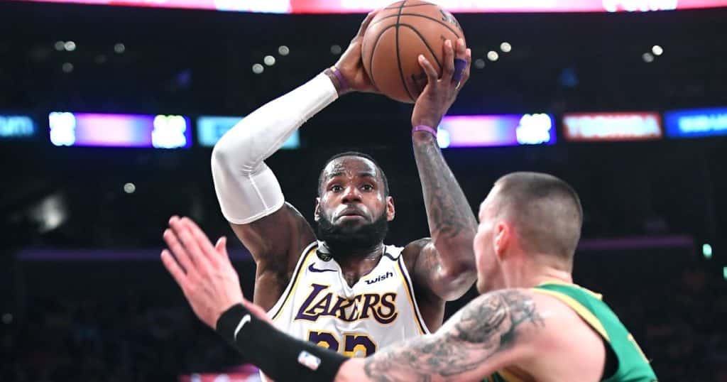 LeBron James clutch match Lakers Celtics