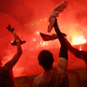 PSG - Dormund supporters ultras en folie