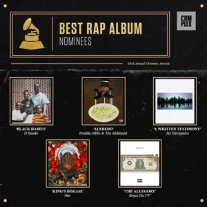 Grammy 2020 nominations albums rap