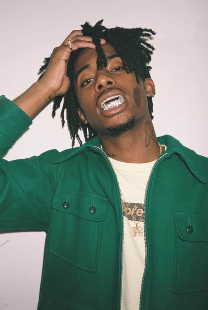 Portrait Playboi Carti sur fond blanc