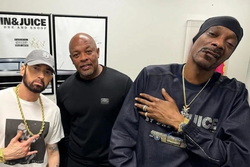 Eminem à Londres avec Snoop Dogg et Dr. Dre