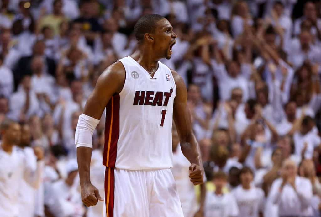 image chris bosh miami heat maillot retiré